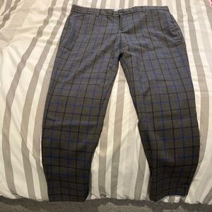 Plaid cropped dress pants